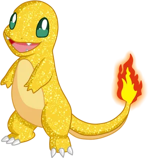 Shiny Charmander Pokemon PNG Image