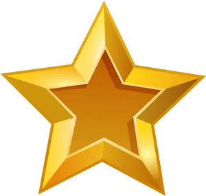 Shiny Gold Star Graphic PNG Image