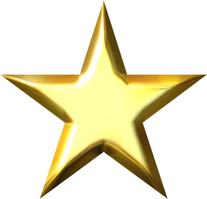 Shiny Gold Star3 D Render PNG Image