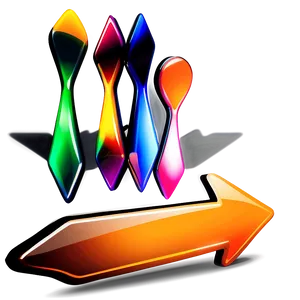 Shiny Orange Arrow Pointer Png Qev19 PNG Image