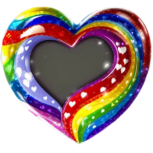 Shiny Rainbow Heart Png Uei35 PNG Image