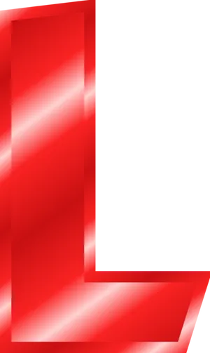 Shiny Red Letter L Graphic PNG Image