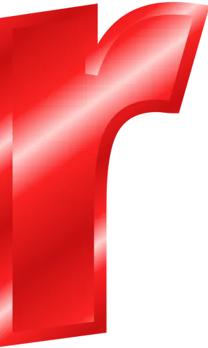 Shiny Red Letter R Graphic PNG Image