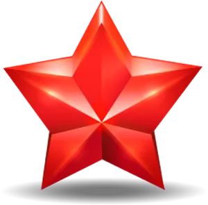 Shiny Red Star Graphic PNG Image