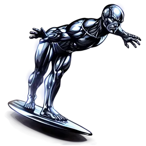 Shiny Silver Surfer Illustration Png Yut82 PNG Image