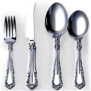 Shiny Silverware Set Png 14 PNG Image