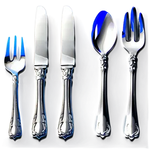 Shiny Silverware Set Png Qar PNG Image