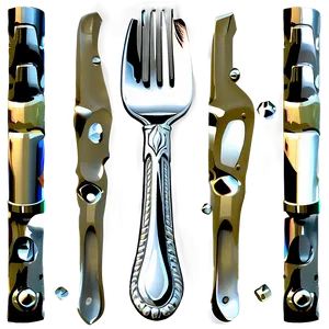 Shiny Silverware Set Png Ycy PNG Image