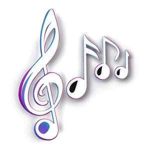 Shiny White Music Notes Png Chv8 PNG Image