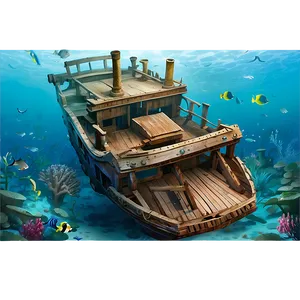 Shipwreck Under The Sea Png Fck32 PNG Image