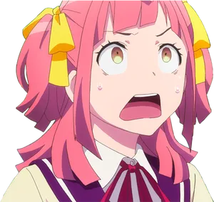 Shocked Anime Girl Expression.png PNG Image