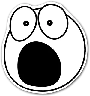 Shocked Face Cartoon Expression PNG Image