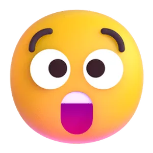 Shocked Face Emoji Expression PNG Image