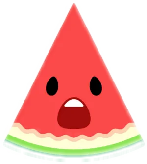 Shocked Watermelon Emoji PNG Image