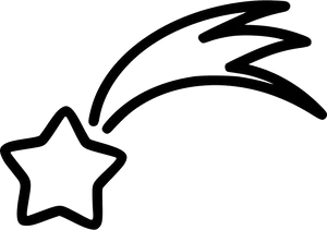 Shooting Star Outline PNG Image