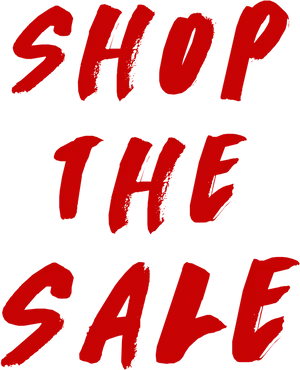 Shop The Sale Red Text PNG Image