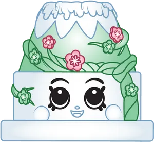 Shopkins Character Snowy Mountain PNG Image