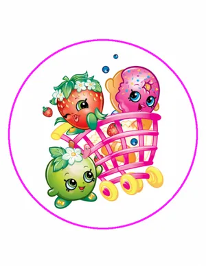 Shopkins Friends Shopping Cart Illustration PNG Image