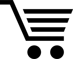 Shopping Cart Icon Blackand White PNG Image