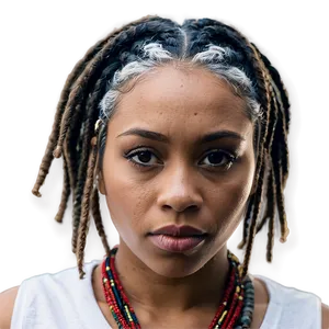 Short Dreads On White Hair Png Cvg PNG Image