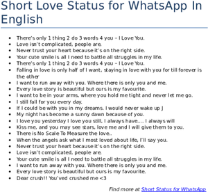 Short Love Status Compilationfor Whats App PNG Image