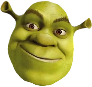 Shrek Animated Character Smiling Face.png PNG Image