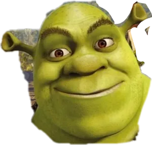 Shrek Character Close Up PNG Image