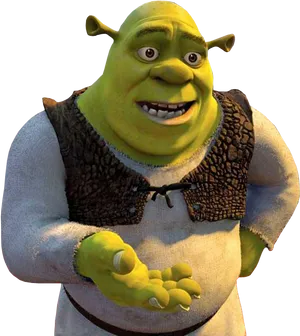 Shrek Smiling Character Portrait PNG Image