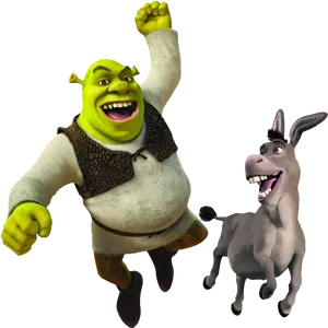 Shrekand Donkey Happy Moment PNG Image