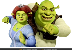 Shrekand Fiona Animated Characters PNG Image