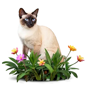 Siamese Cat In Garden Png 06292024 PNG Image