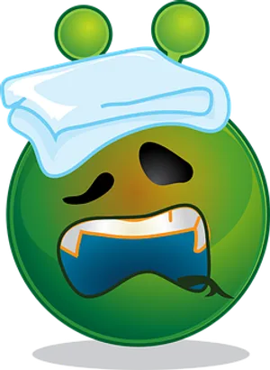 Sick Alien Emoji PNG Image