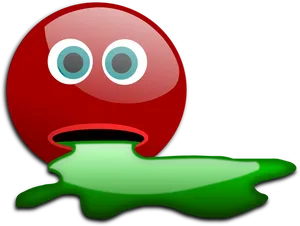 Sick Emoji Vomiting Green PNG Image