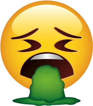 Sick Emoji Vomiting PNG Image