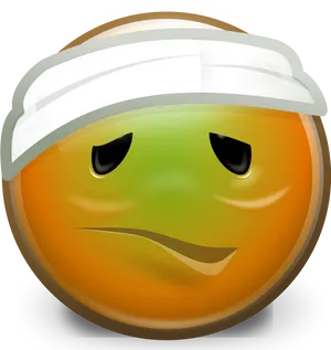 Sick Emojiwith Headband PNG Image