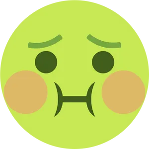 Sick Face Emoji Green PNG Image