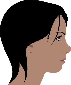 Side Profile Illustration_ Woman PNG Image