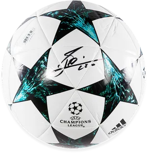 Signed Champions League Soccer Ball PNG Image