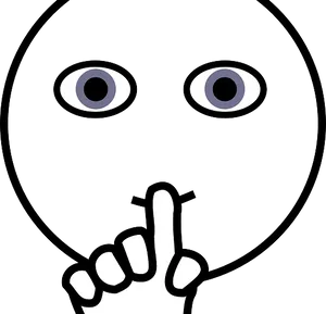 Silence Gesture Cartoon Character PNG Image