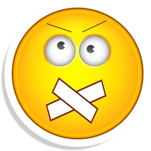 Silenced Yellow Emoji PNG Image