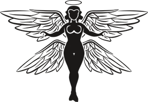 Silhouette Angel Art PNG Image