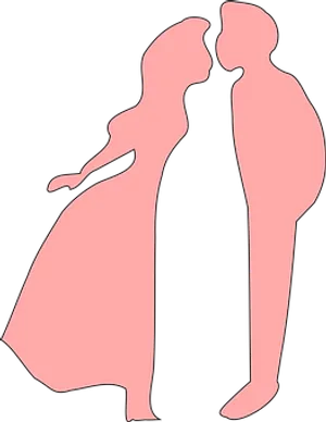 Silhouette Couple Love Moment PNG