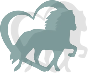 Silhouette Horse Heart Graphic PNG Image