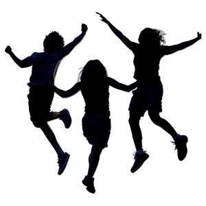 Silhouette Of Friends Jumping PNG Lsf25 PNG