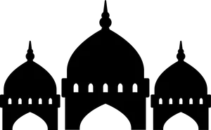 Silhouette_of_ Mosque_ Domes PNG Image