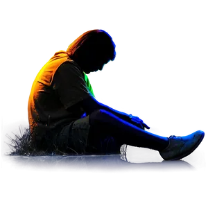 Silhouette Sad Person At Sunset Png Uvd86 PNG Image