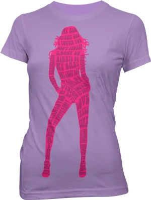 Silhouette Song Lyrics T Shirt Design PNG Image