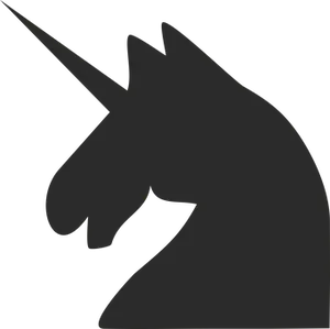 Silhouette Unicorn Profile PNG Image