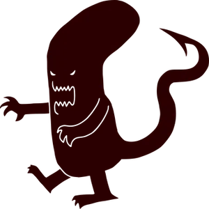 Silhouetted Alien Creature PNG Image