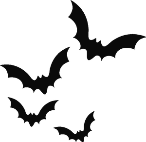 Silhouetted Batsin Night Sky PNG Image